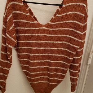 knitted tie front long sleeve